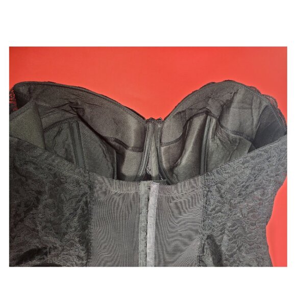 Goddess Corset Bustier – Black Lace with trim + Optional Garters NWT - Picture 5 of 8